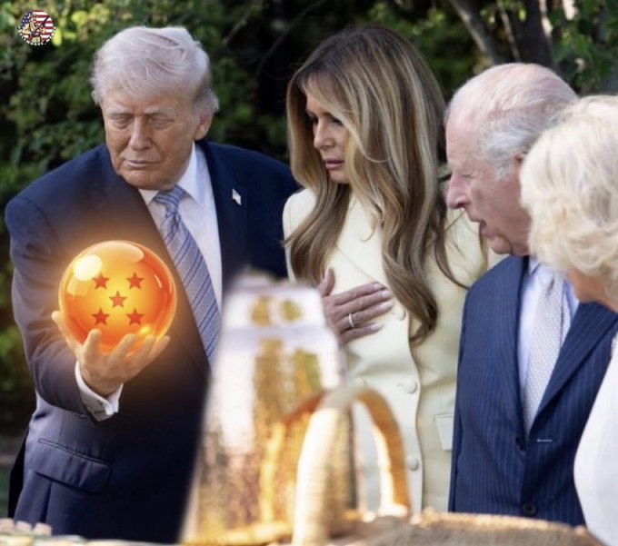 Trump holding a Dragon Ball